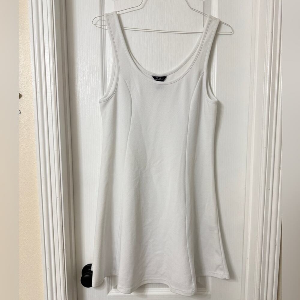 5th Love white sleeveless scoop neck dress a-line Size XL